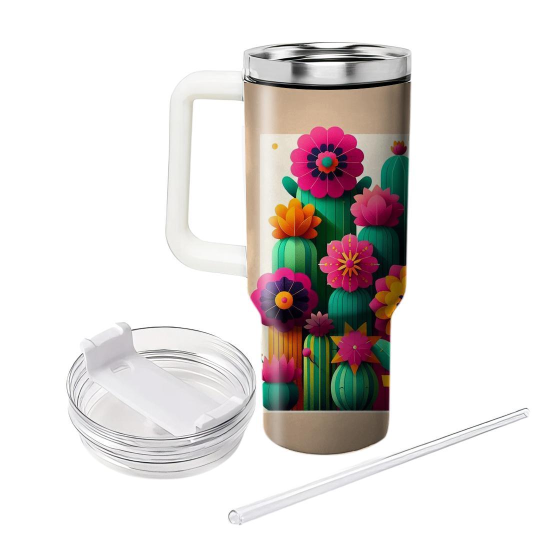 Cactus Floral Harmony  Unique Tumblers