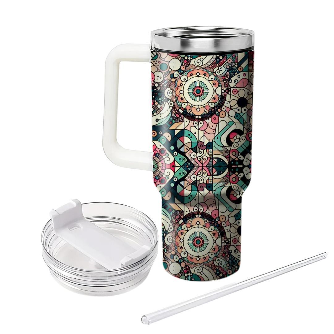 Kaleidoscopic Floral Vibes  Custom Tumblers