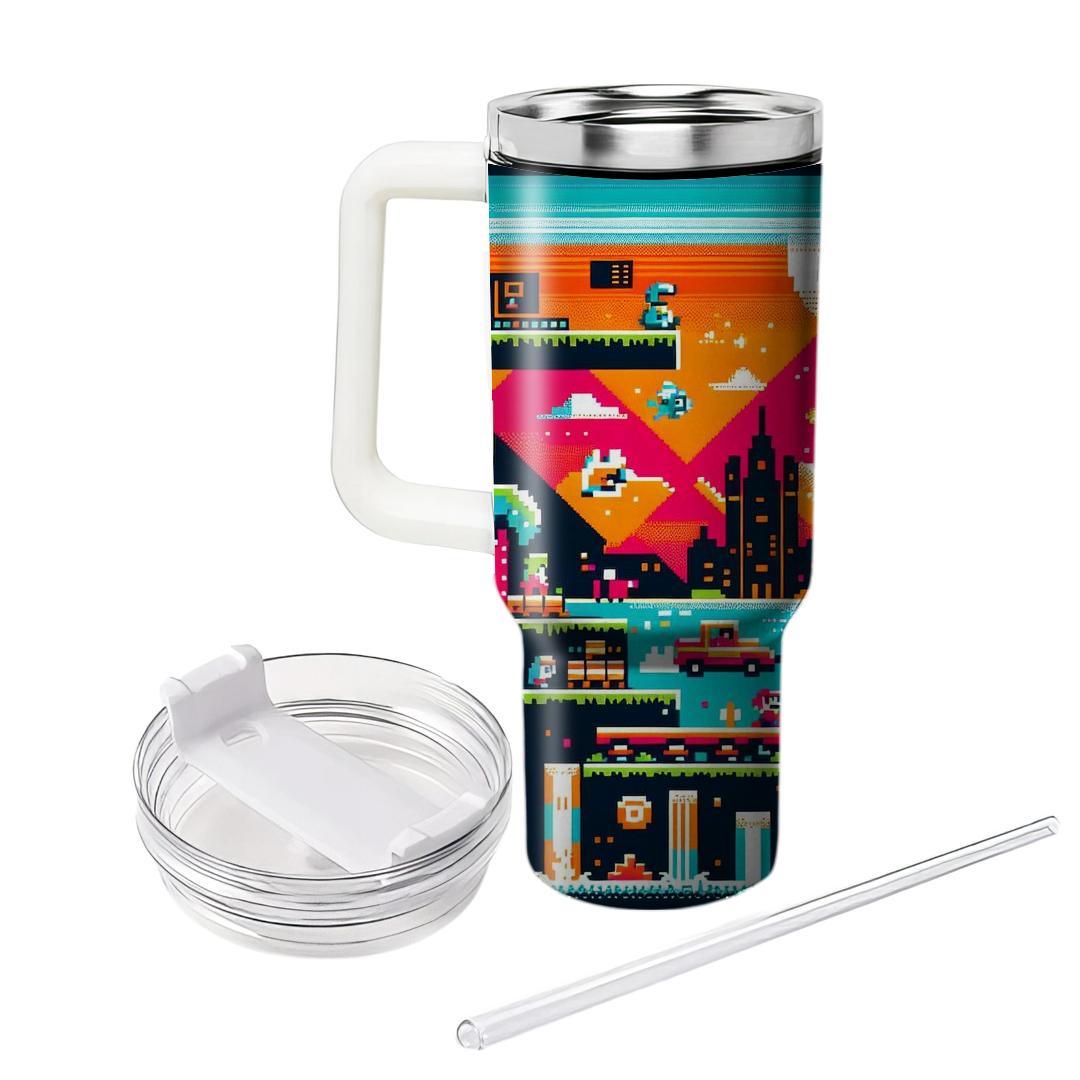 Pixel Pop Adventure  Personalized Tumblers