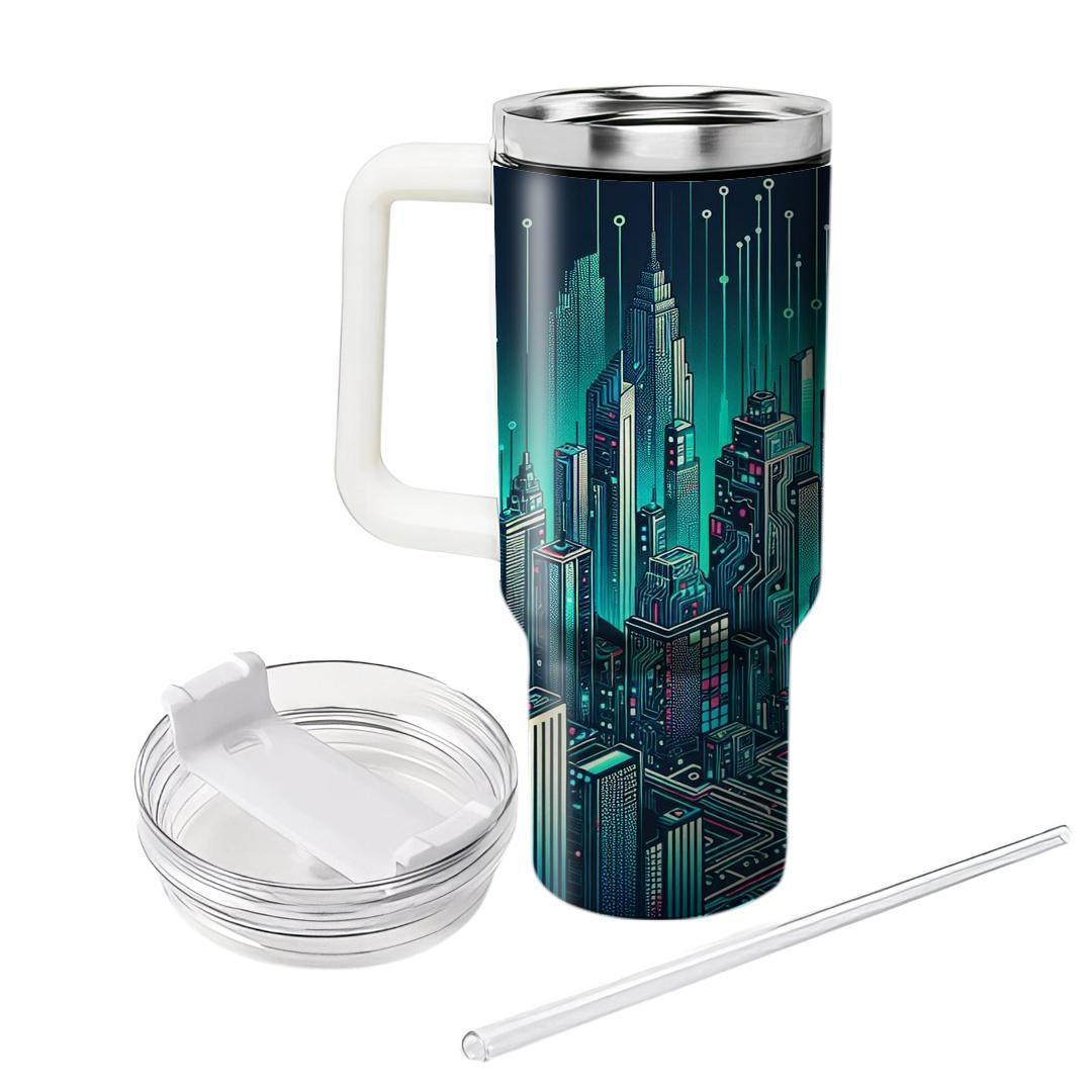 Cyborg Cityscape  Personalized Tumblers