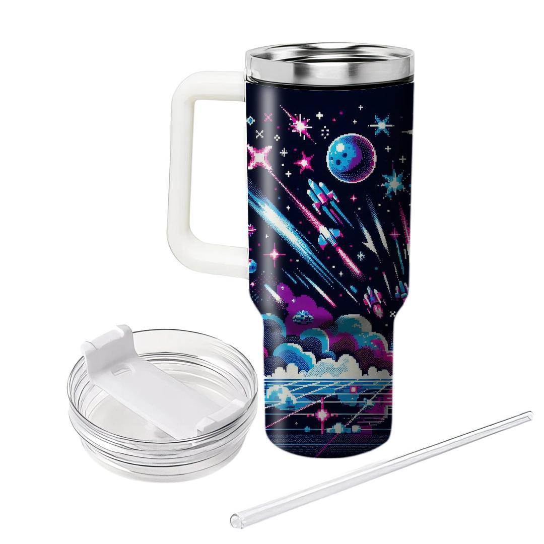 Retro Cosmic Arcade Travel Tumblers