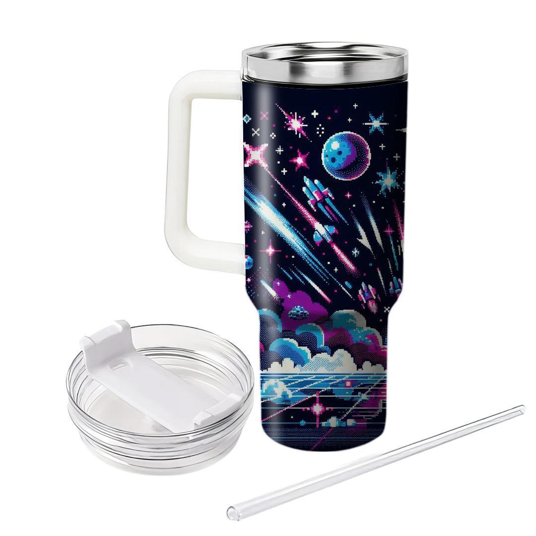 Retro Cosmic Arcade Travel Tumblers