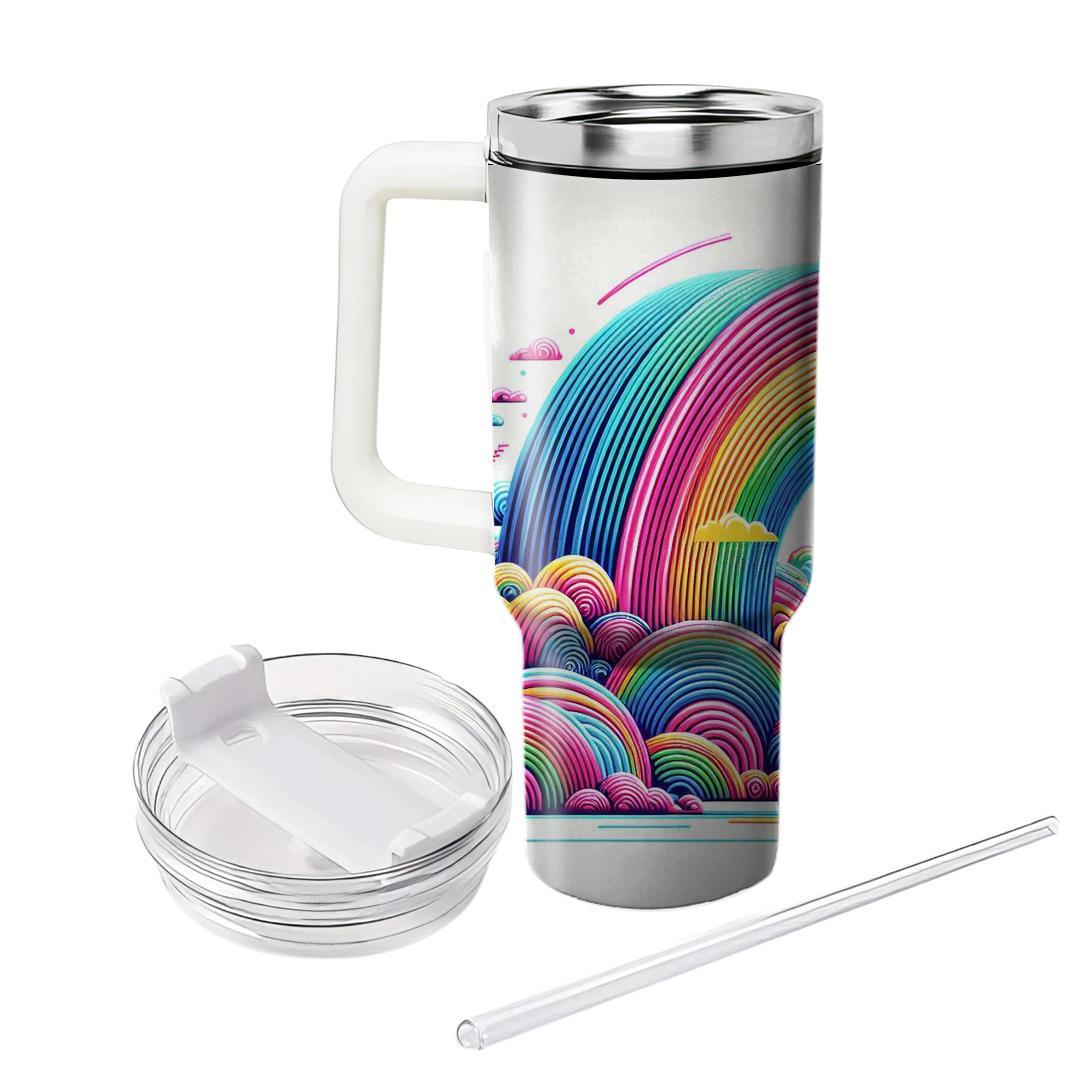 Rad Retro Rainbow  Tumbler Cups