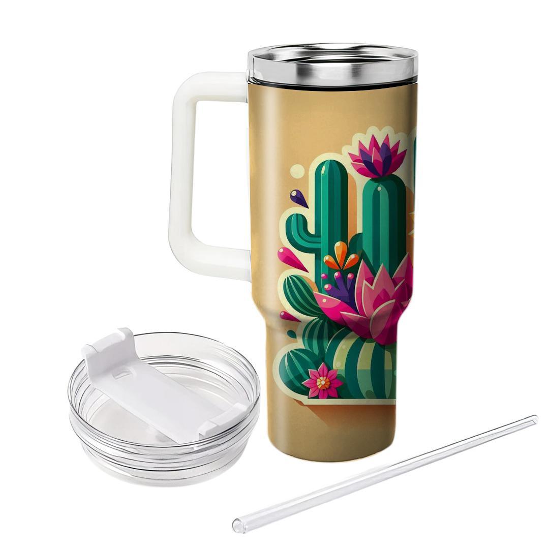 Cactus Floral Fusion  Unique Tumblers