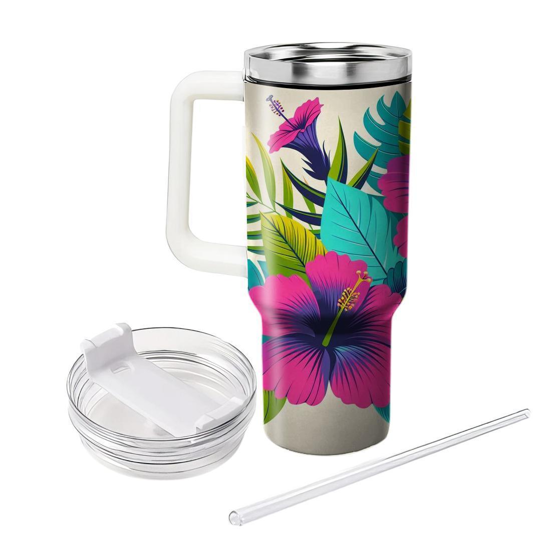 Neon Floral Paradise  Personalized Tumblers