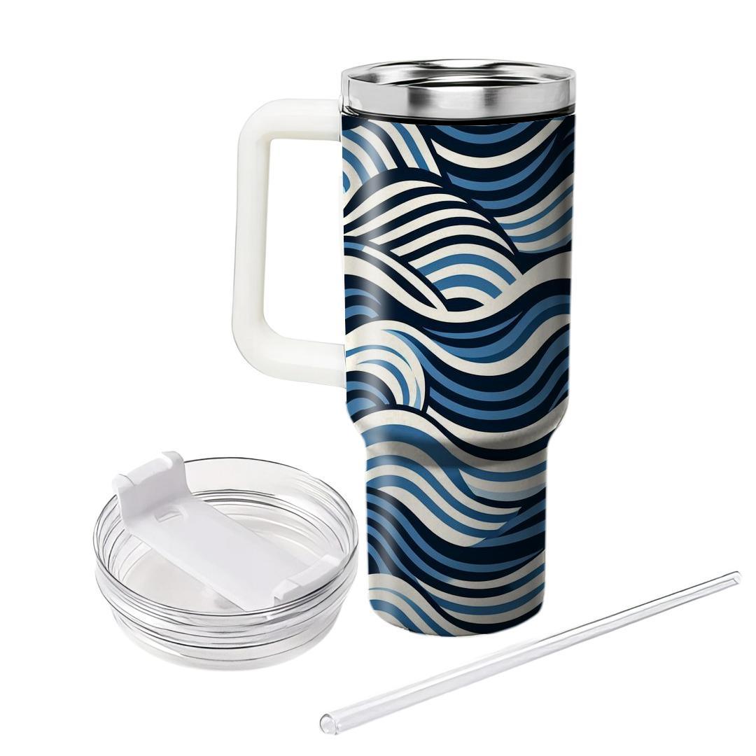 Nautical Wave Stripes  Insulated Tumblers