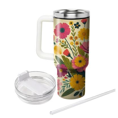 Cheerful Blossom Field  Insulated Tumblers