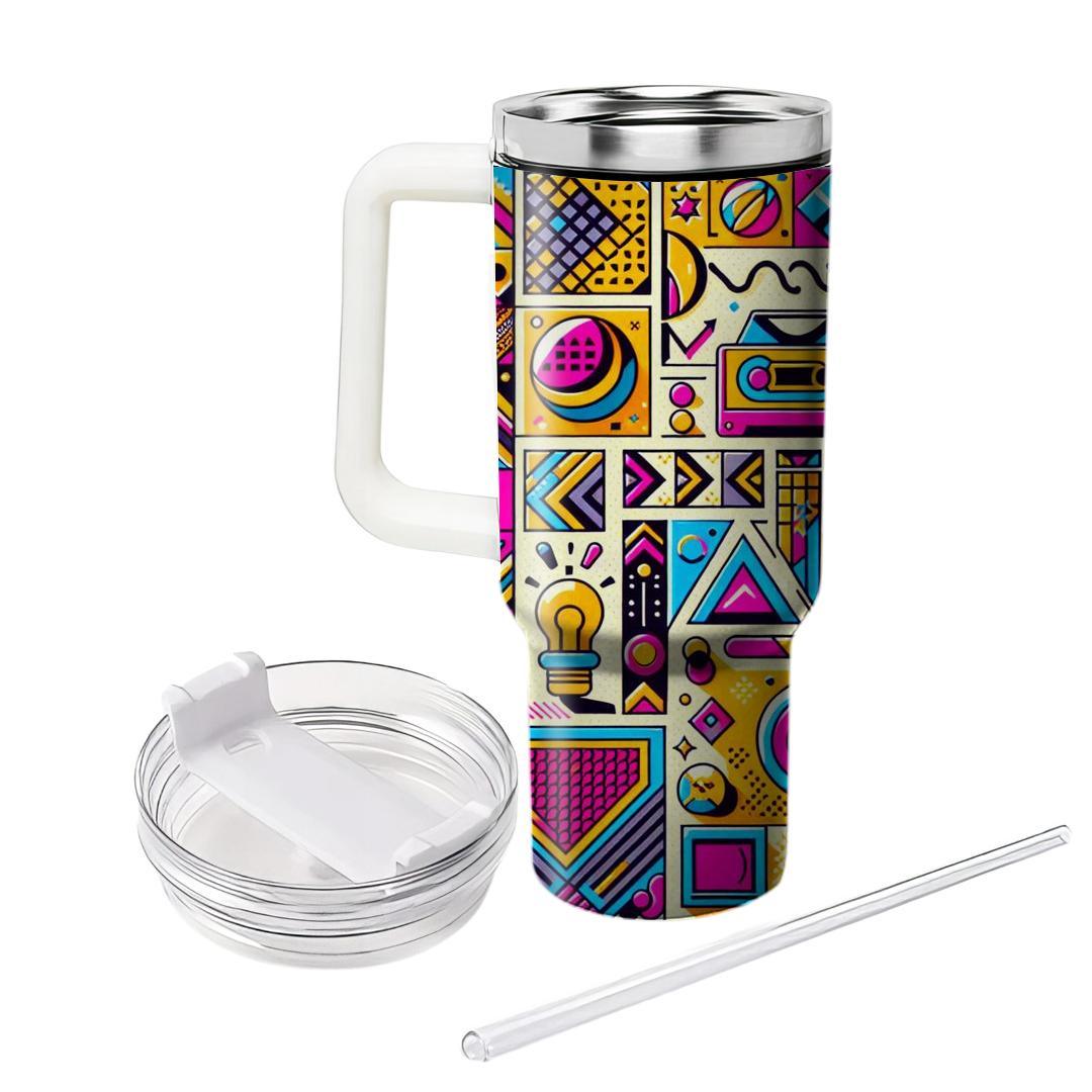 Kitschy 80s Patterns  Personalized Tumblers