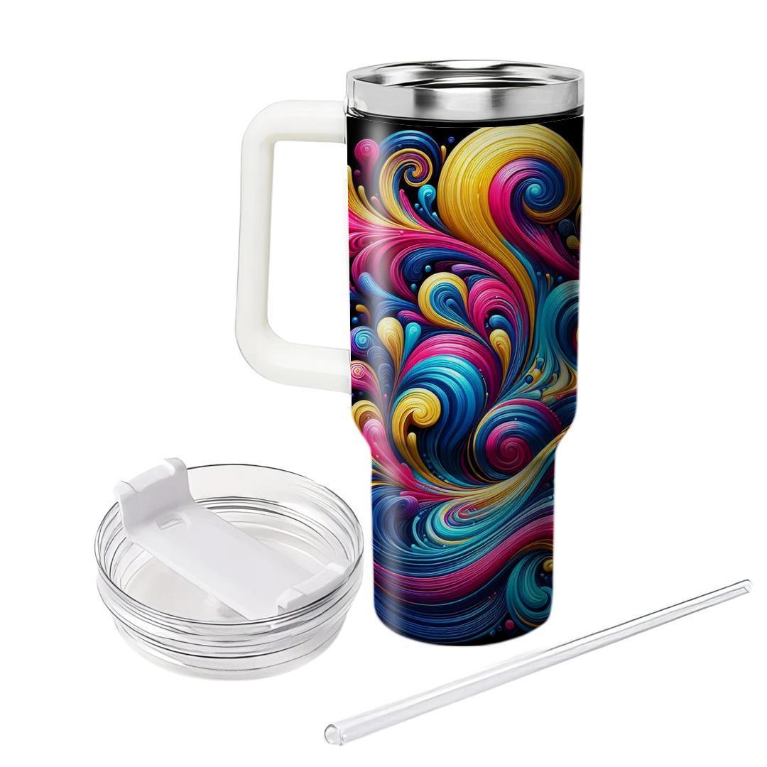 Abstract Swirl Bliss  Travel Tumblers