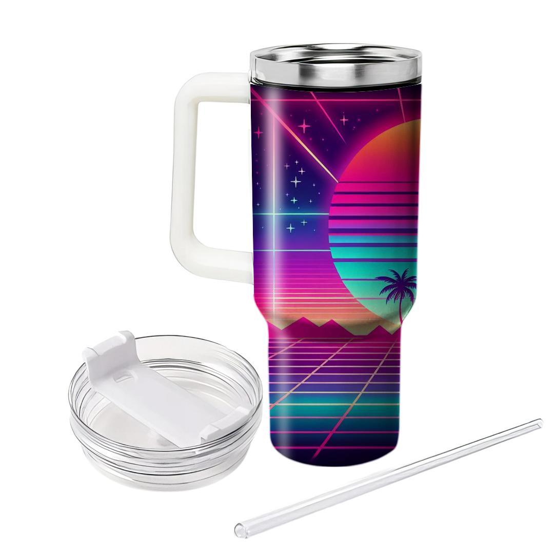 Electric Vibes Synthwave  Unique Tumblers