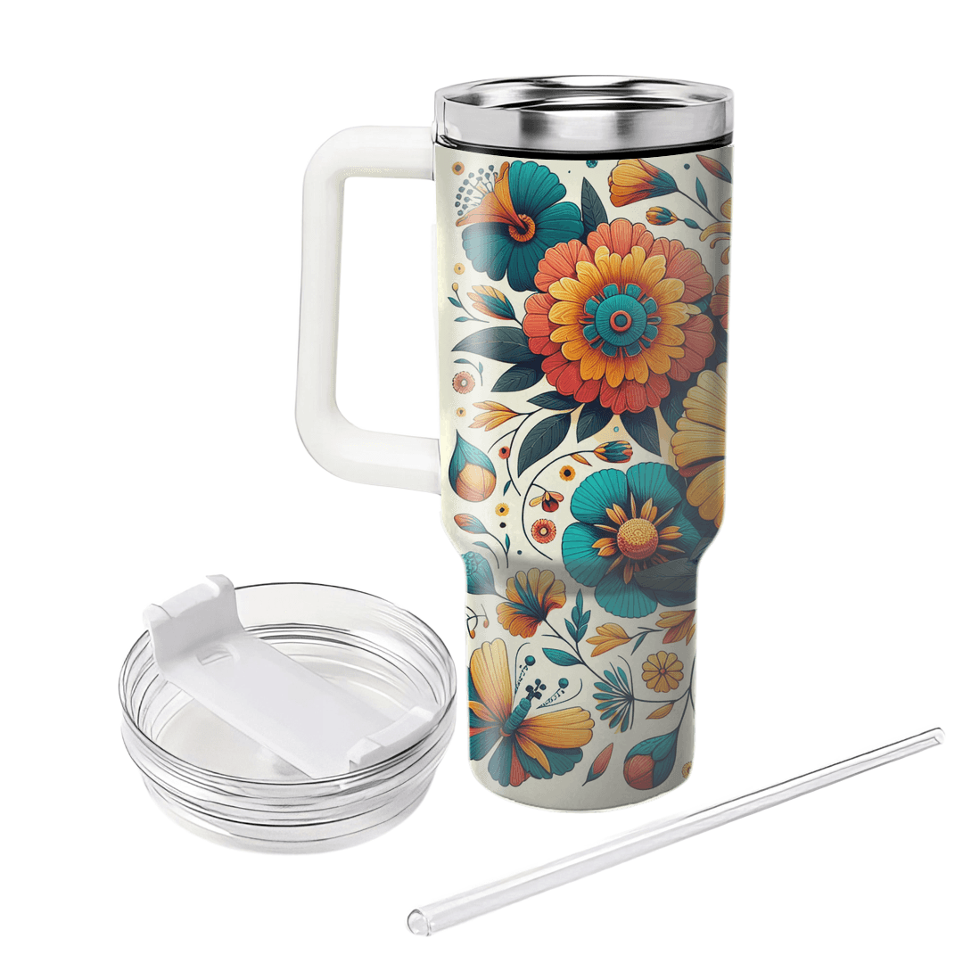 Bohemian Floral Breeze  Tumblers With Lids