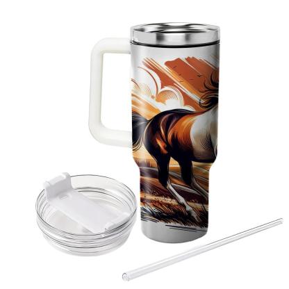Graceful Horse Gallop  Travel Tumblers