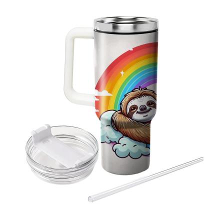 Charming Sloth & Rainbows  Tumblers With Lids