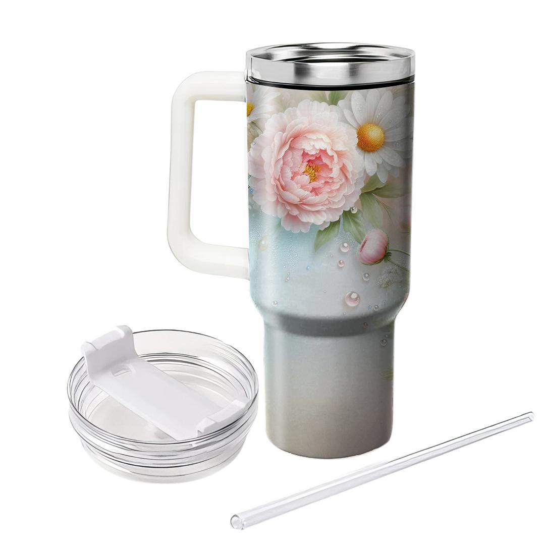 Glistening Floral Dew  Unique Tumblers