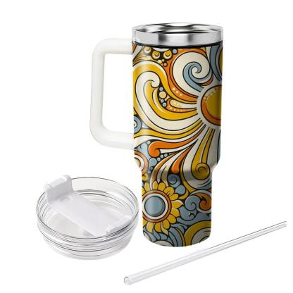 Charming Sunshine Swirls  Travel Tumblers