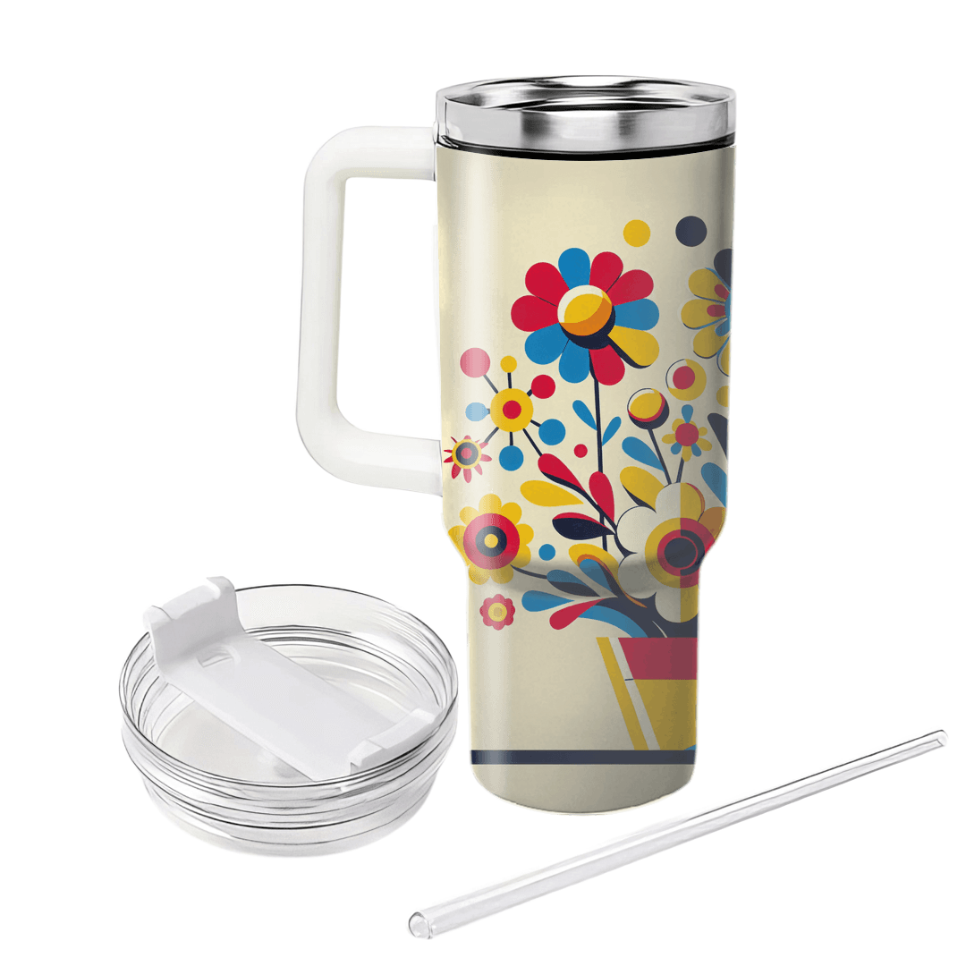 Retro Pop Art Flowers  Custom Tumblers