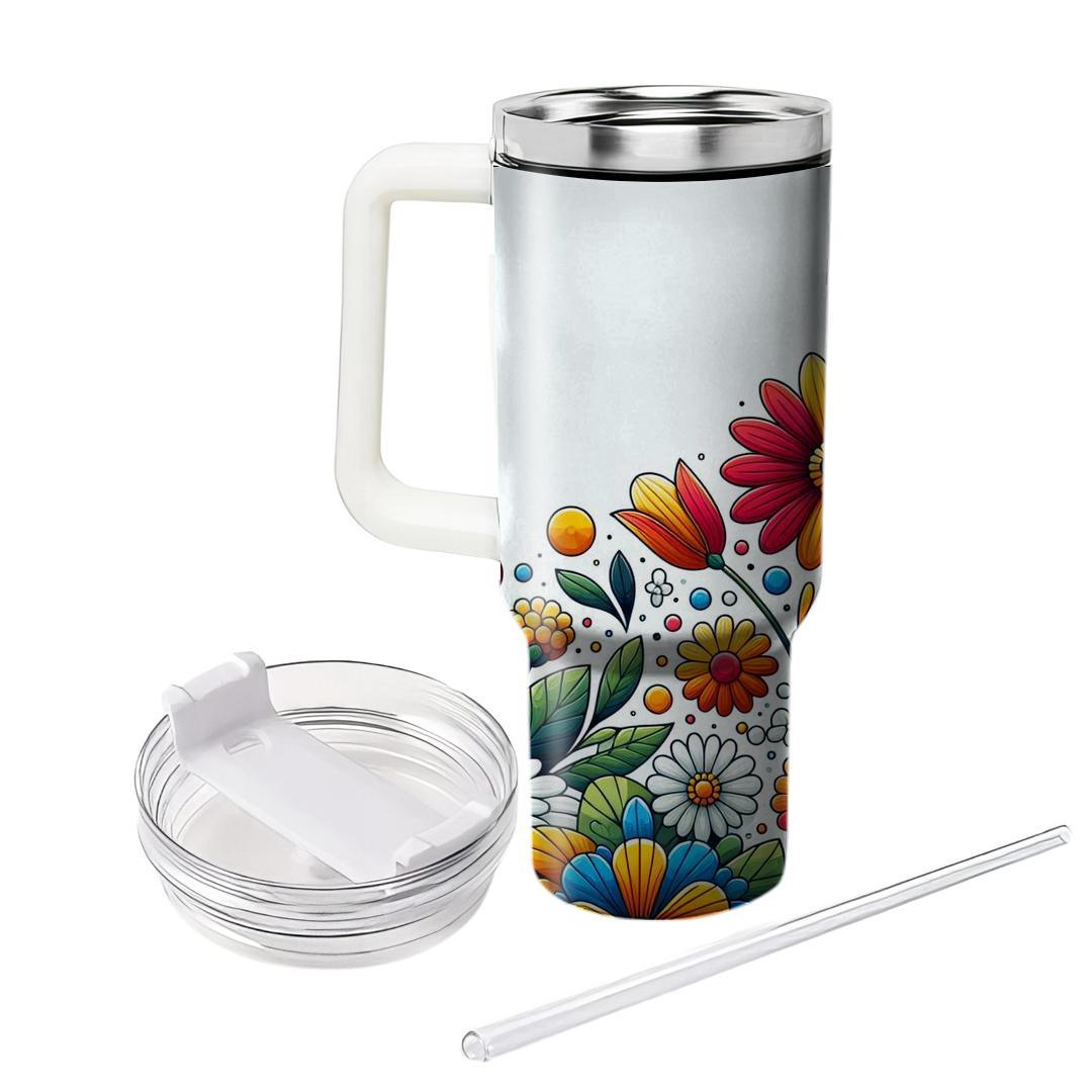 Joyful Floral Mosaic  Tumbler Cups
