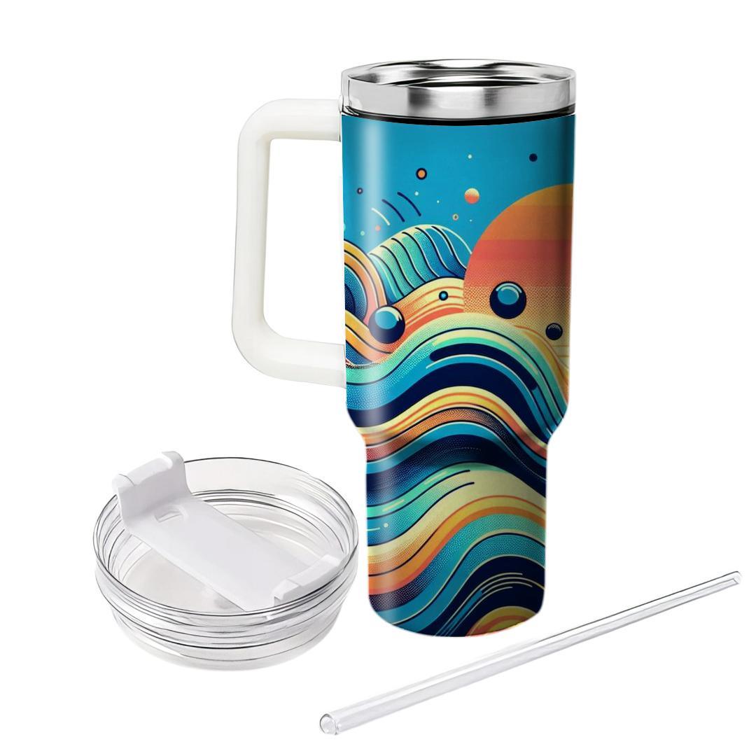Colorful Abstract Waves  Tumbler Cups