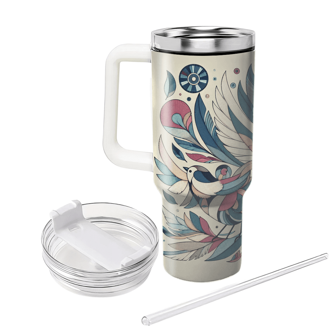 Charming Bird Illustrations Travel Tumblers