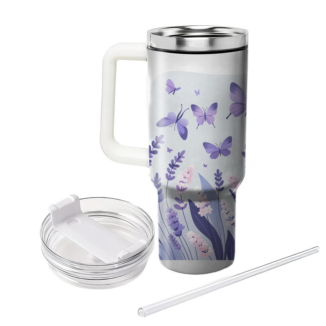 Lavender Butterflies  Unique Tumblers