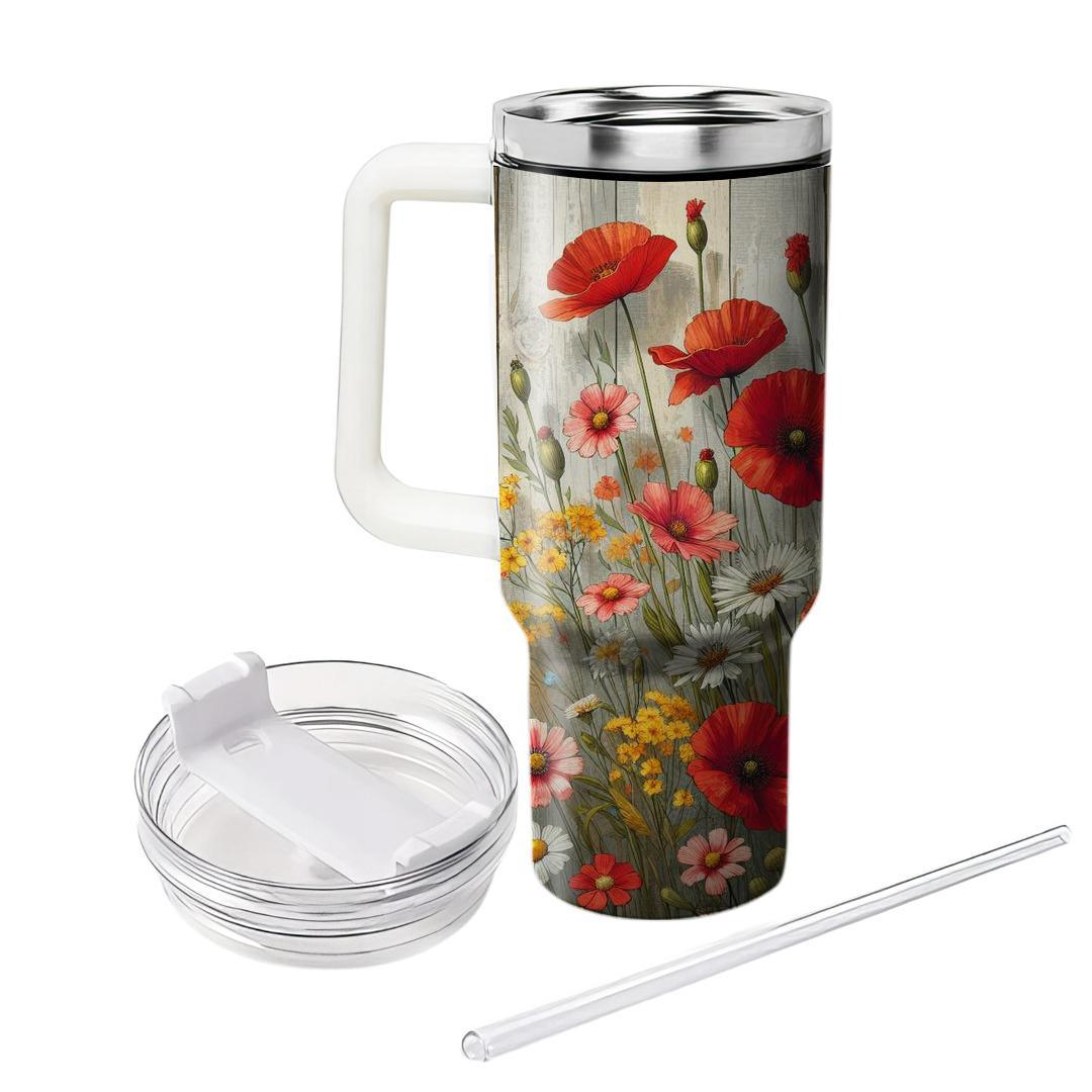 Rustic Flower Field  Unique Tumblers