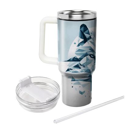 Geometric Arctic Wolf  Travel Tumblers