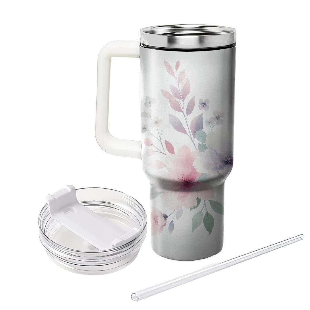 Soft Blossom Whispers  Insulated Tumblers