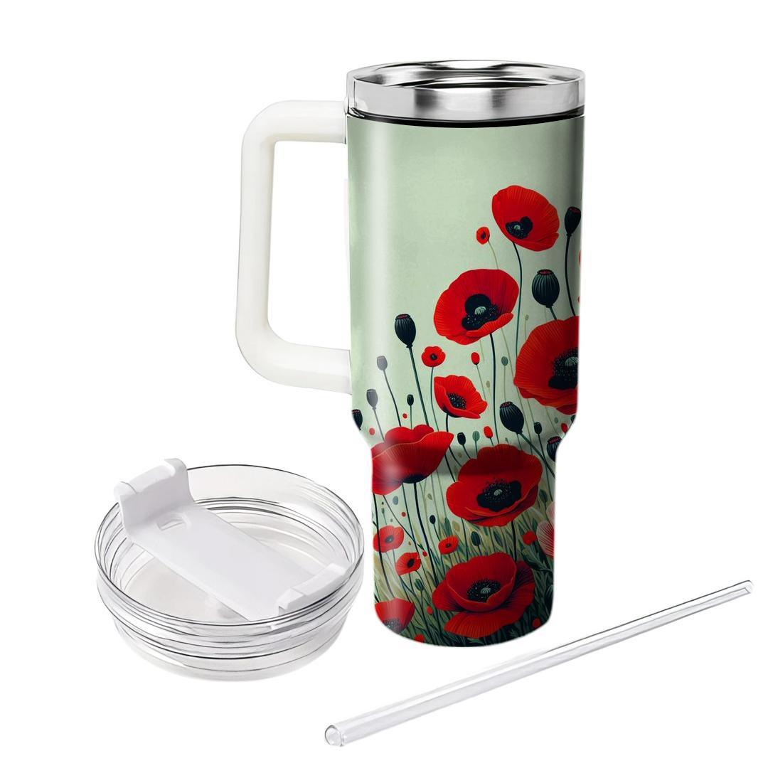 Radiant Poppy Field  Unique Tumblers