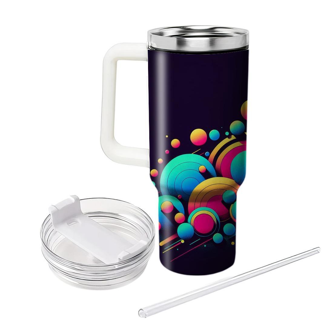Abstract Neon Circles  Personalized Tumblers