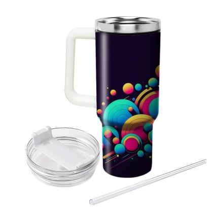 Abstract Neon Circles  Personalized Tumblers