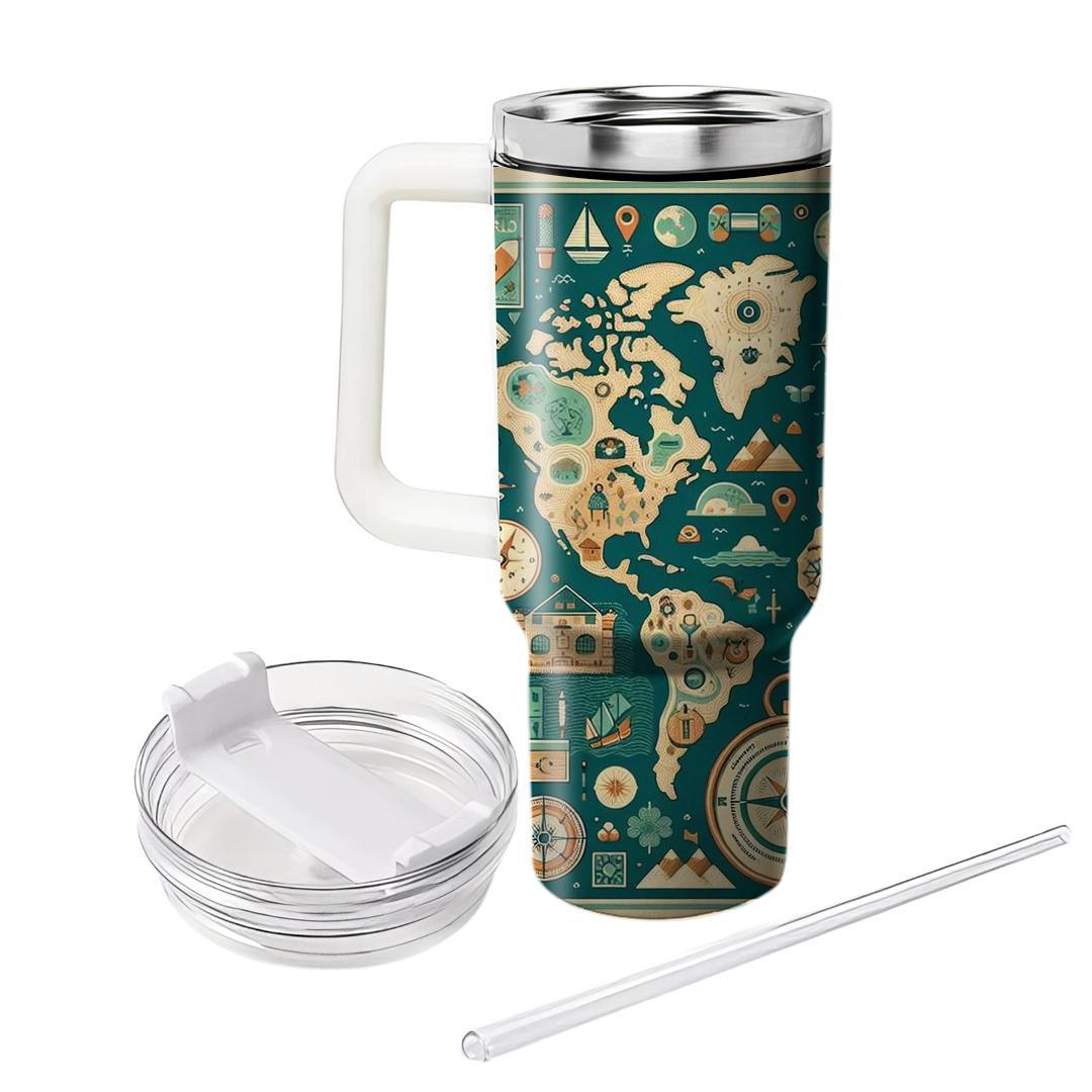 Wanderlust World Map  Travel Tumblers