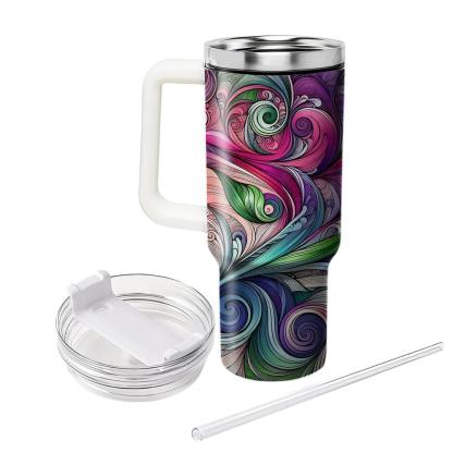 Artistic Floral Swirls  Travel Tumblers