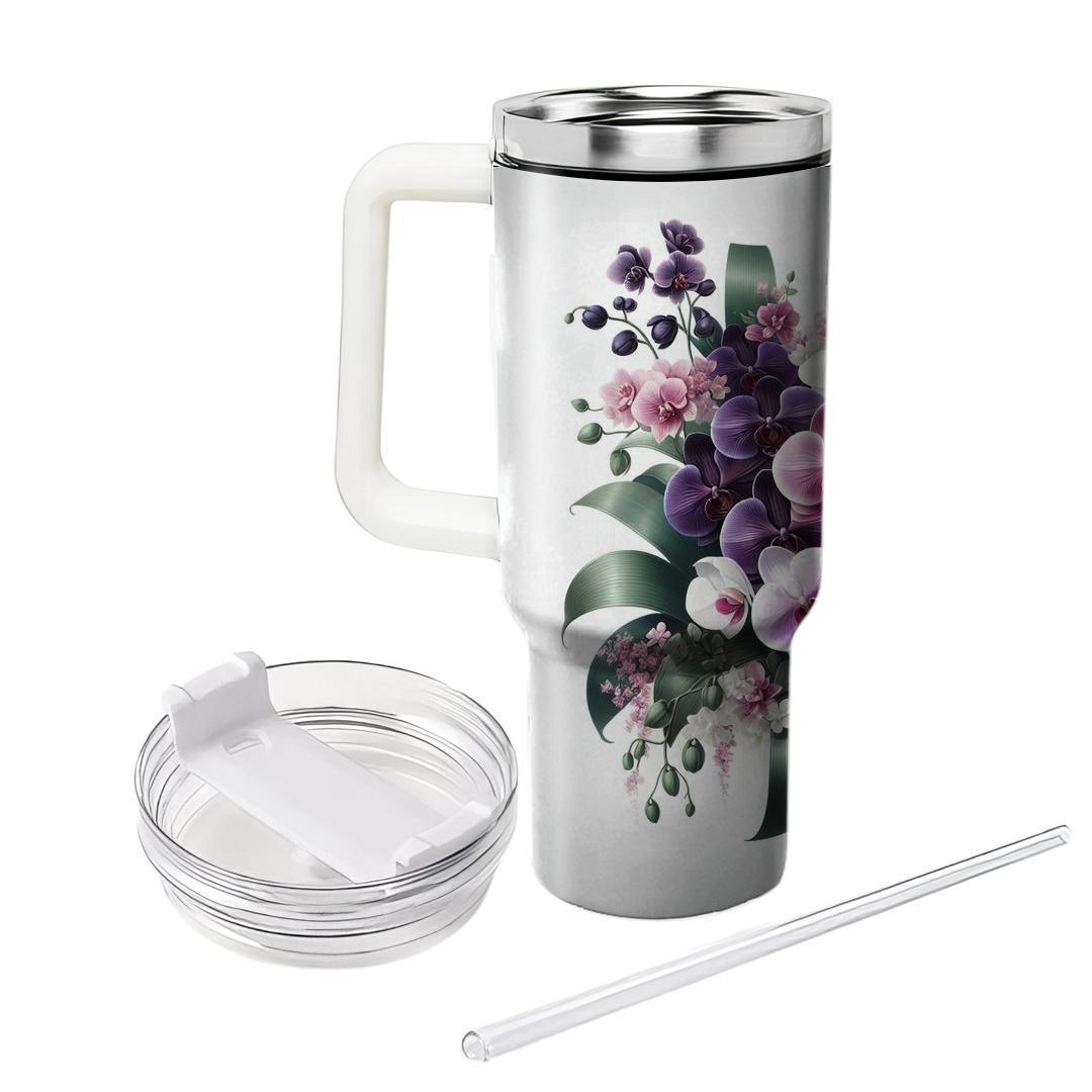 Graceful Orchid Cascade  Insulated Tumblers