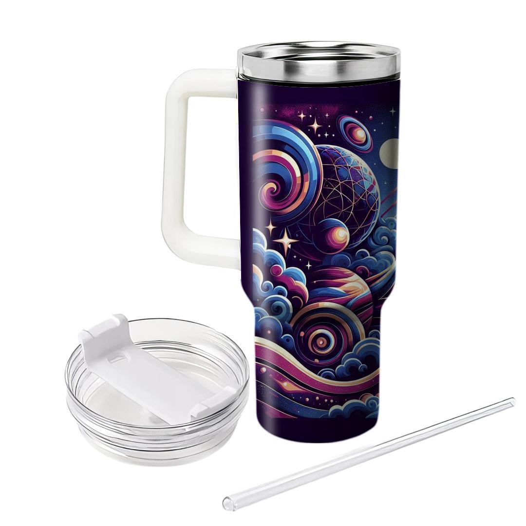 Cosmic Retro Pattern  Personalized Tumblers