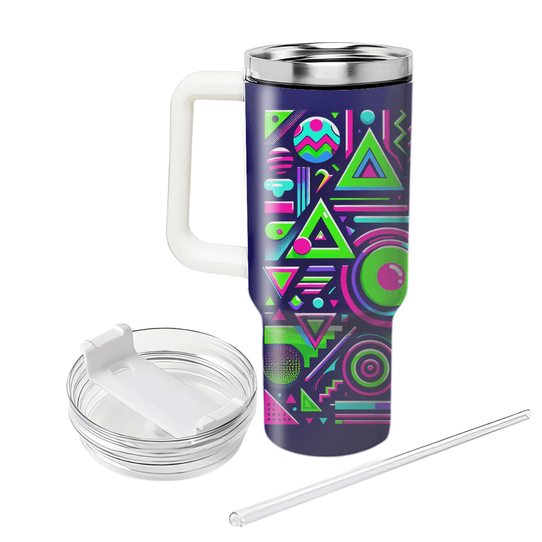 Vibrant 80s Patterns Travel Tumblers