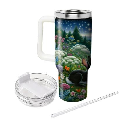 Enchanted Rabbit Meadow  Tumblers With Lids
