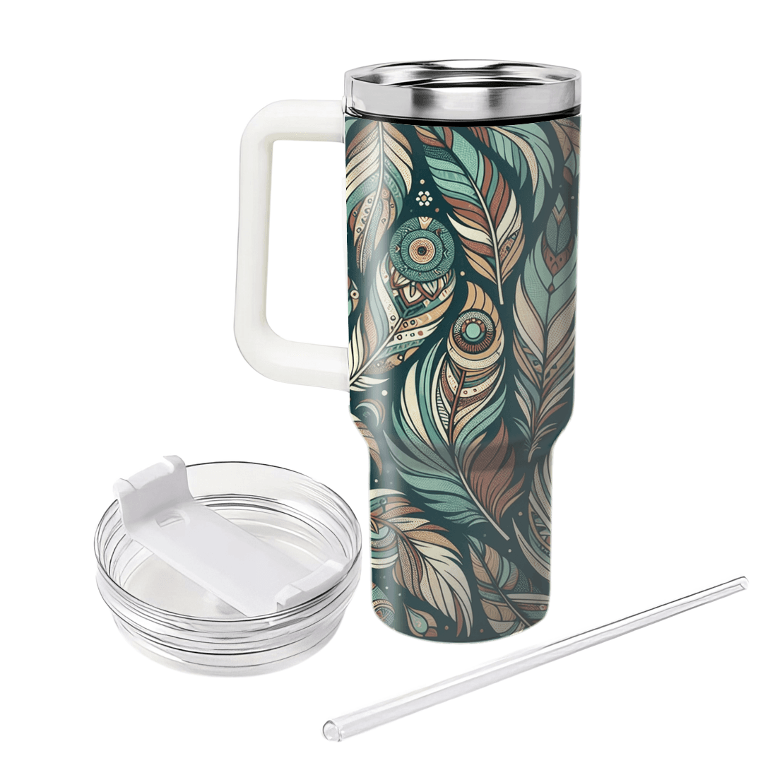 Charming Boho Feathers  Custom Tumblers