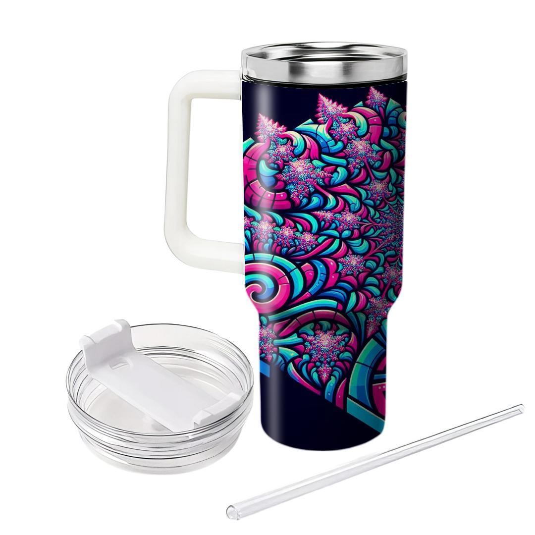 Neon Fractal Designs  Unique Tumblers