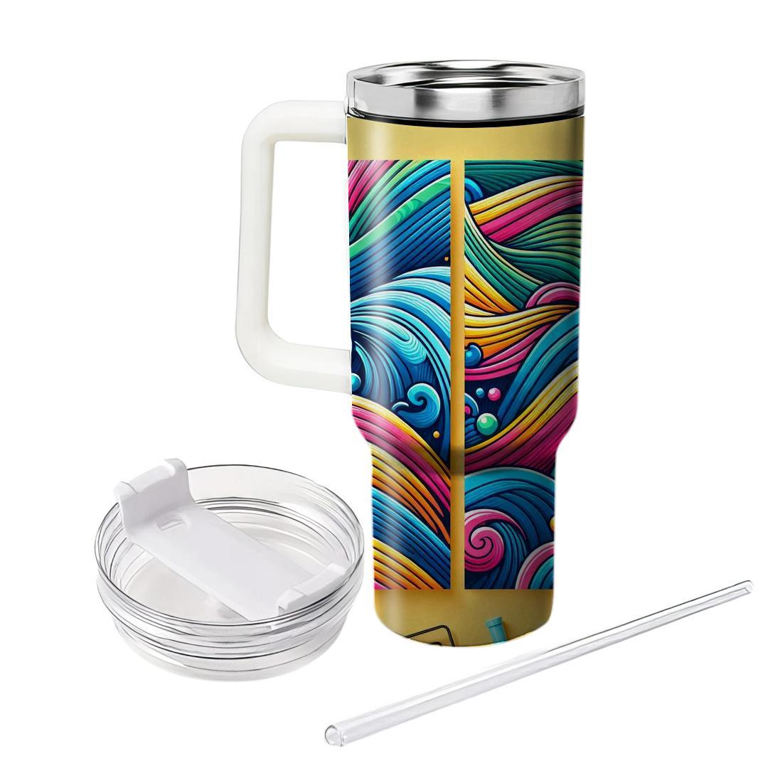 Vibrant Patterned Waves  Personalized Tumblers