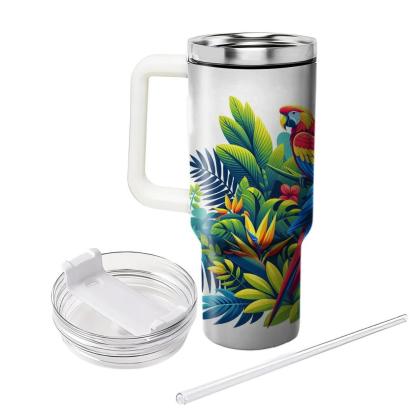 Lively Tropical Parrots  Travel Tumblers
