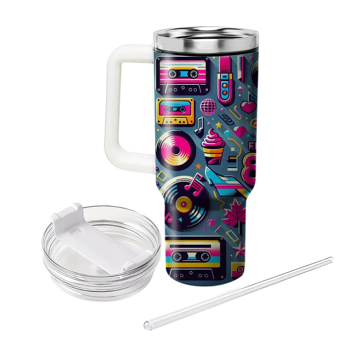 Electric 80s Collage  Personalized Tumblers