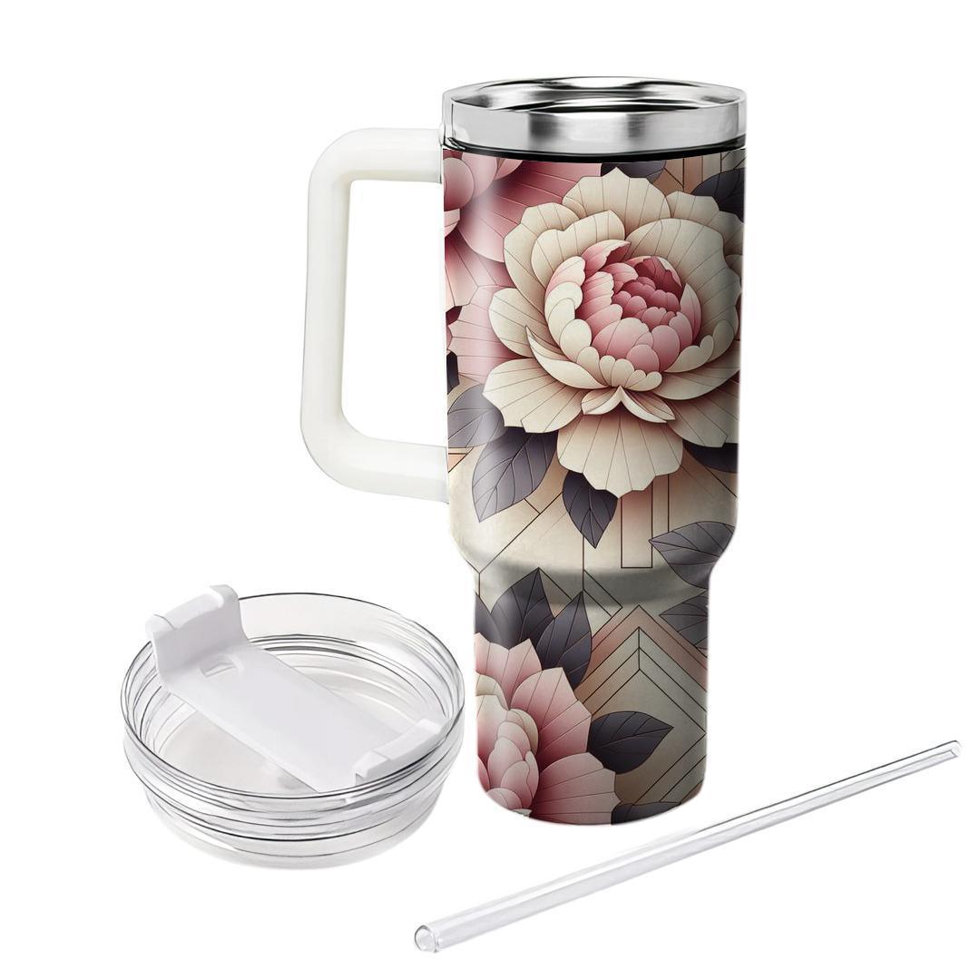 Elegant Peony Pattern  Tumblers For Gifts