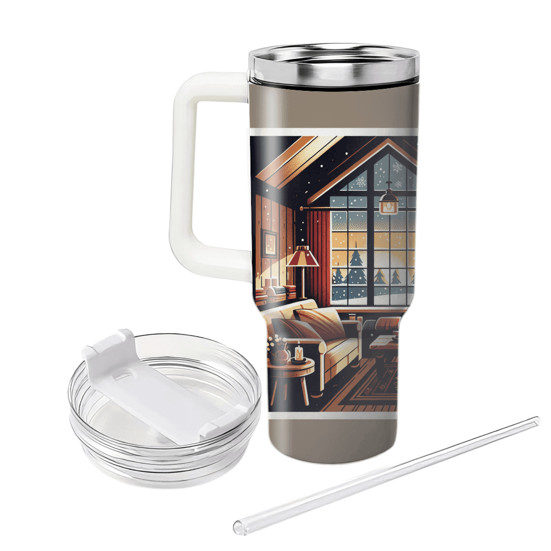 Winter Cozy Cabin Scene  Custom Tumblers
