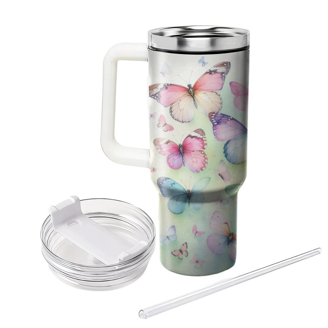 Spring Butterfly Symphony Tumblers With Lids