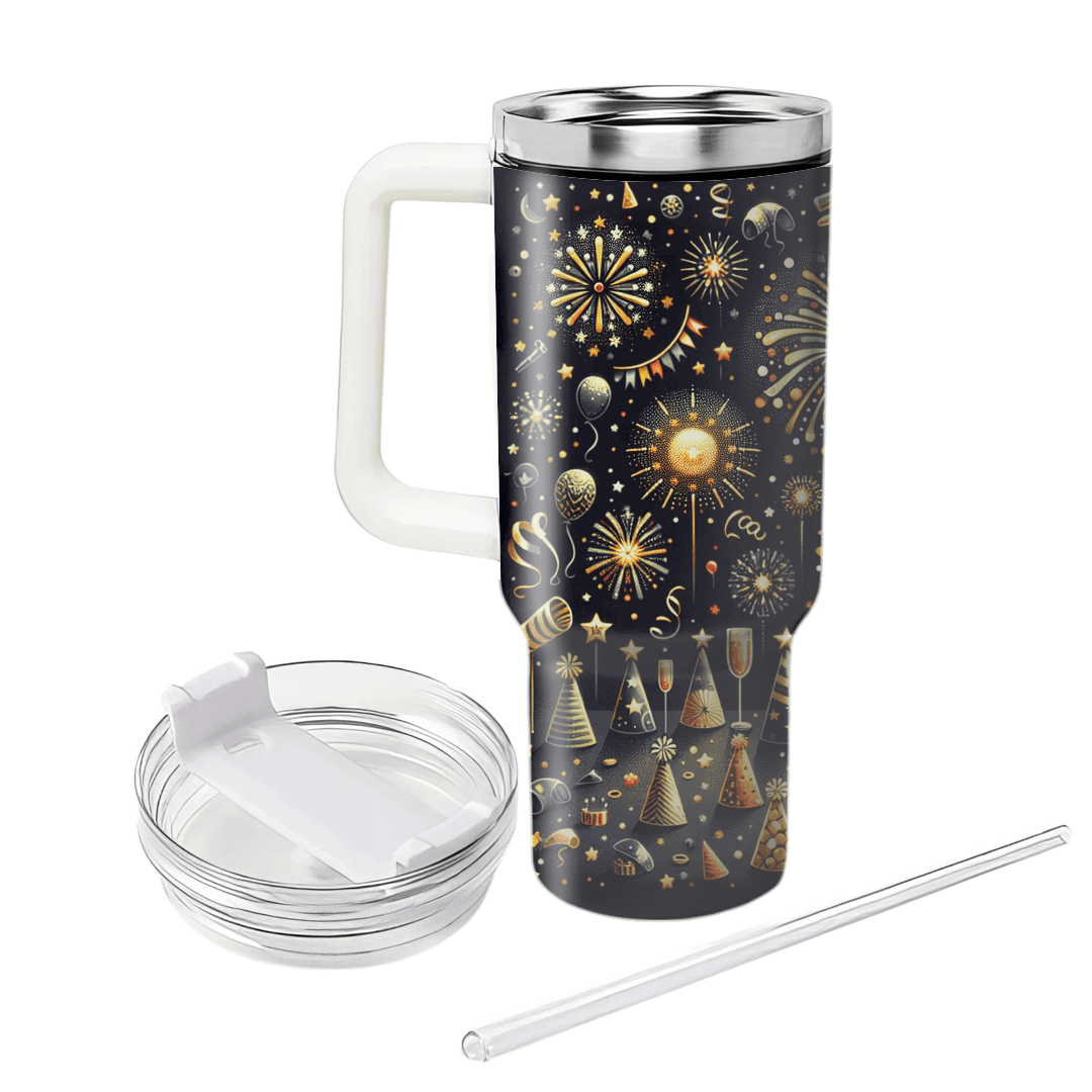 Funky New Year's Party Tumblers With Lids