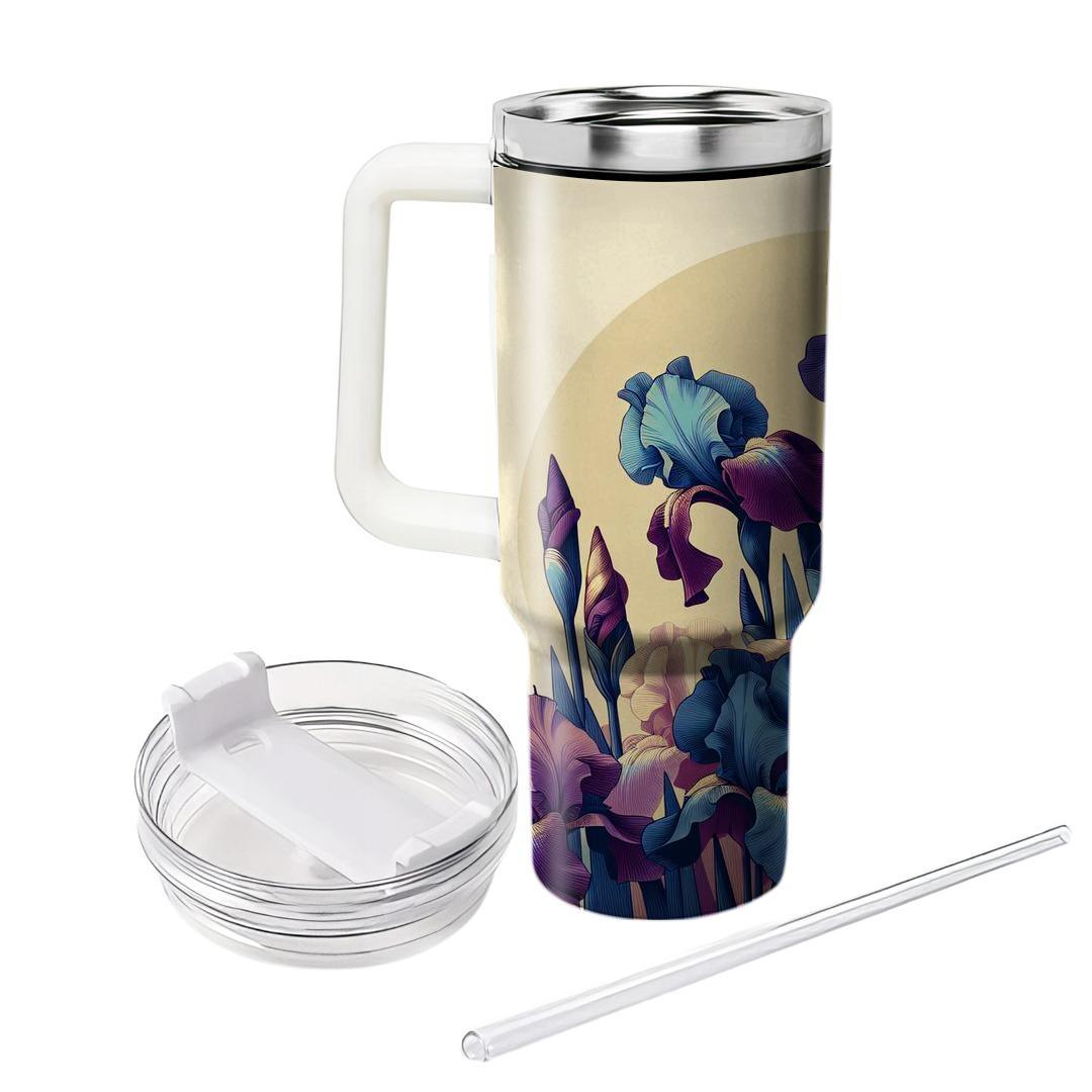 Classic Iris Elegance  Unique Tumblers