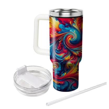 Vibrant Tie-dye Burst  Travel Tumblers