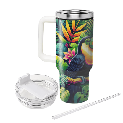 Vibrant Toucan Tropics  Tumblers With Lids