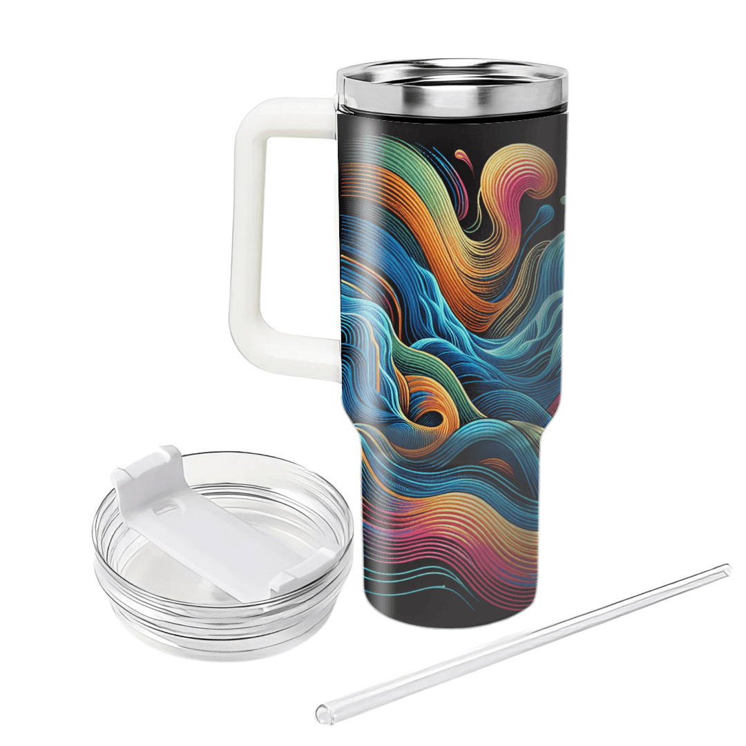Electric Energy Waves Tumblers With Lids