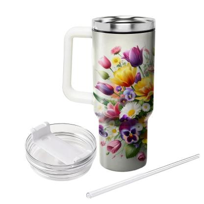 Springtime Floral Burst  Tumbler Cups